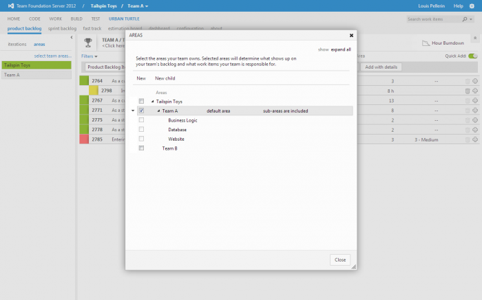 Teams - Select Team Areas
